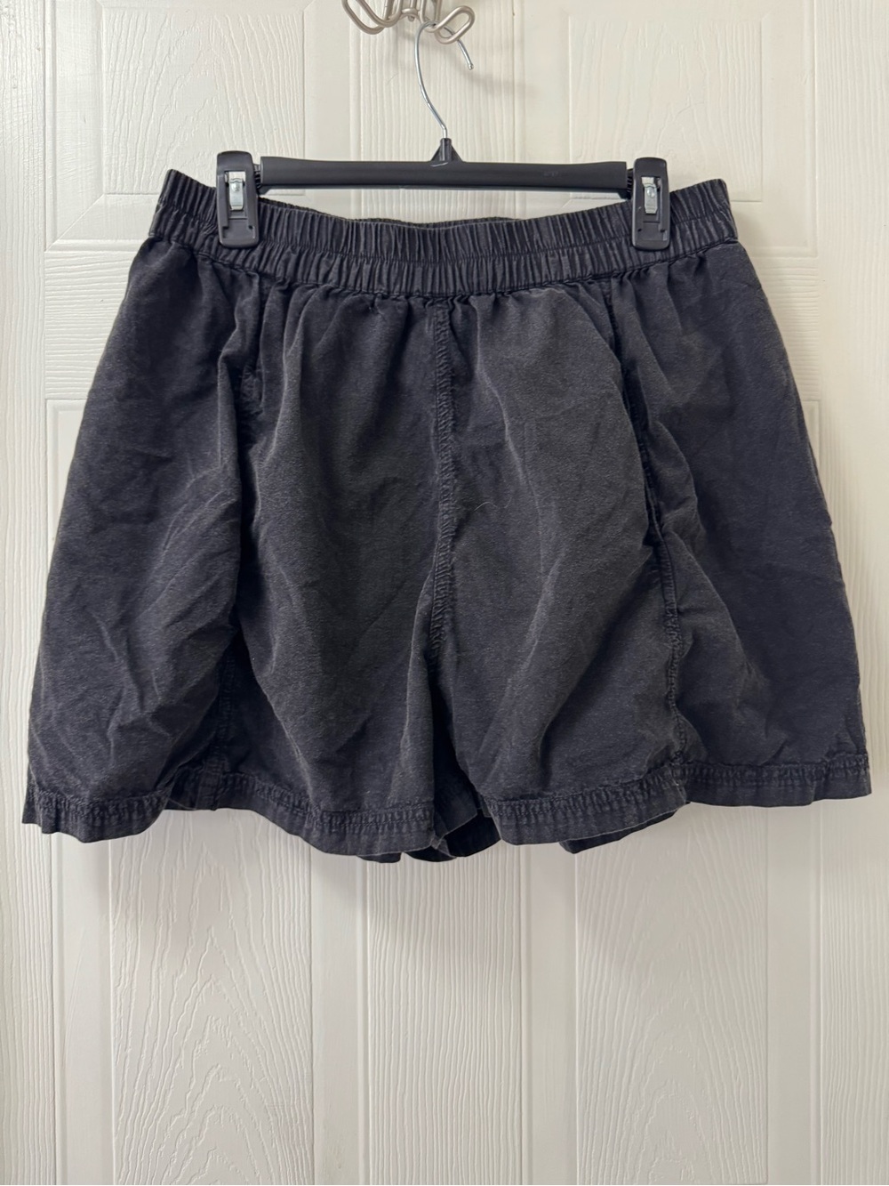 Free People Black Elastic-Waist Athletic Shorts